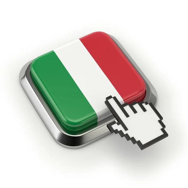 Botão bandeira italiana — Fotografia de Stock