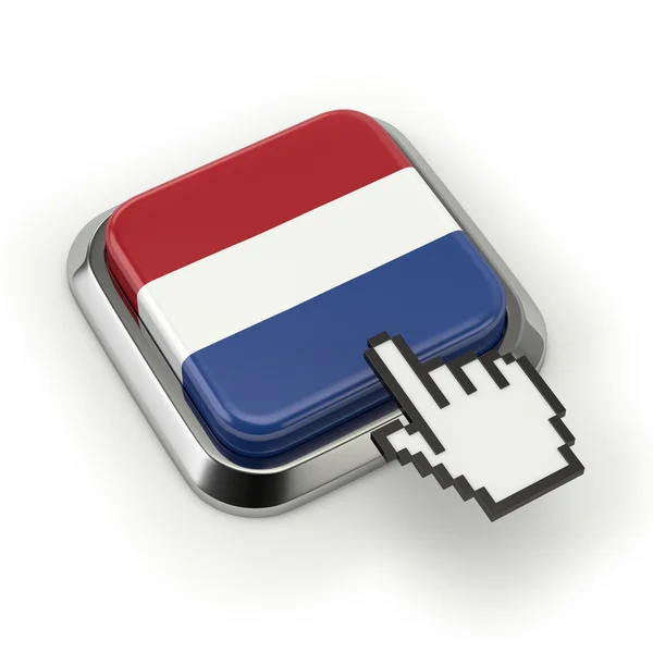 Netherlands flag button — Stock Photo, Image