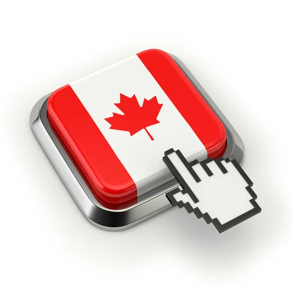 Canadian flag button — Stock Photo, Image