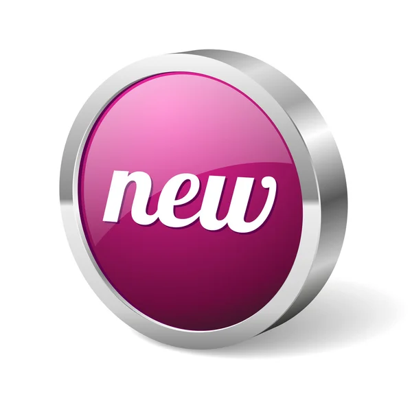 Nouveau bouton violet rond — Image vectorielle