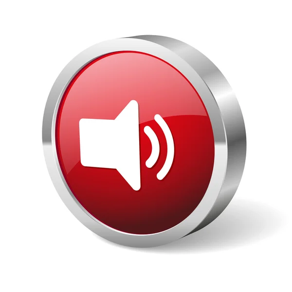 Red round speaker button — Stock Vector