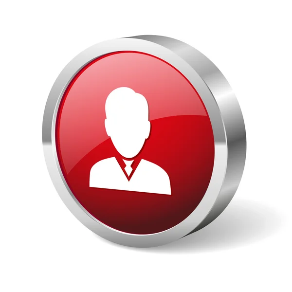 Vermelho redondo botão membro masculino — Vetor de Stock