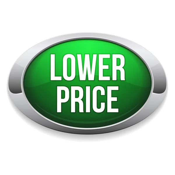 Yeşil daha düşük fiyat düğmesi — Stok Vektör