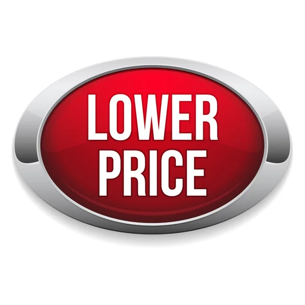 Botão de preço inferior vermelho — Vetor de Stock