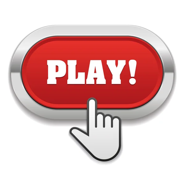 Play button with cursor — Stock Vector
