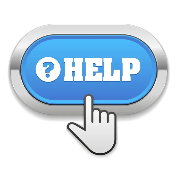 Help button with cursor — Stock Vector