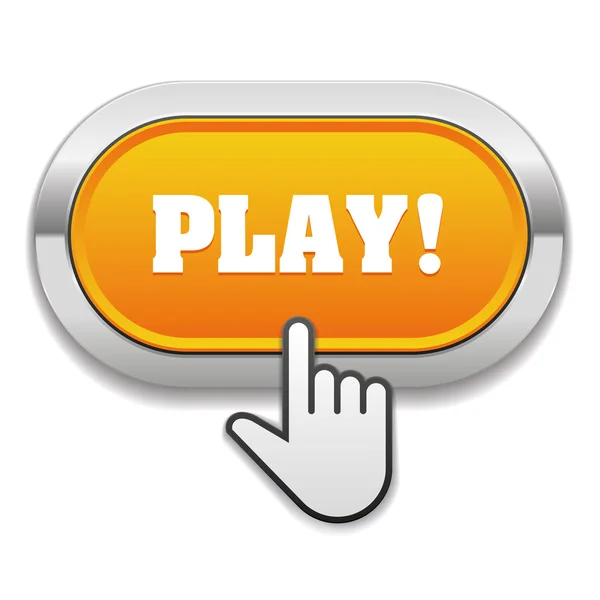 Play knop met cursor — Stockvector