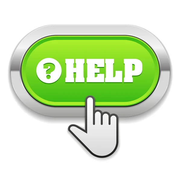 Help button with cursor — Stock Vector