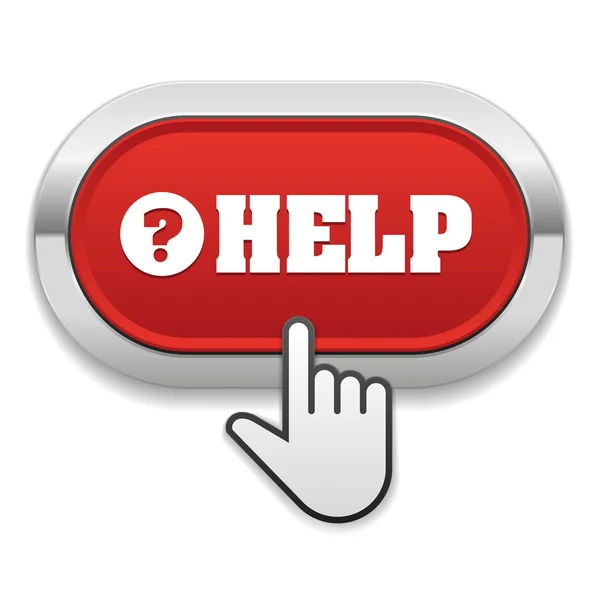 Help button with cursor — Stock Vector