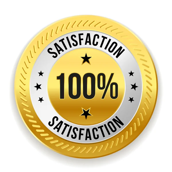 Hundred percent satisfaction badge — Stock Vector