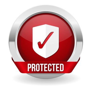 kırmızı yuvarlak düğmesi metalik sınır ile korunan