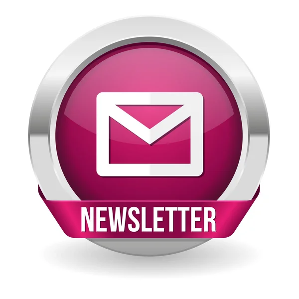 Round purple newsletter button — Stock Vector