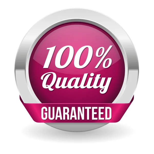 Hundred percent quality button — Stock Vector