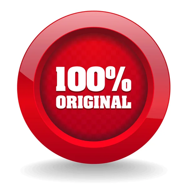 Red round button with original icon — Stock Vector