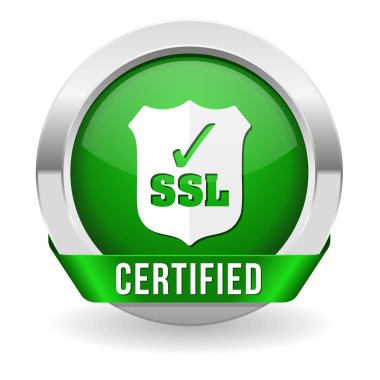 yeşil yuvarlak ssl sertifikalı düğmesi