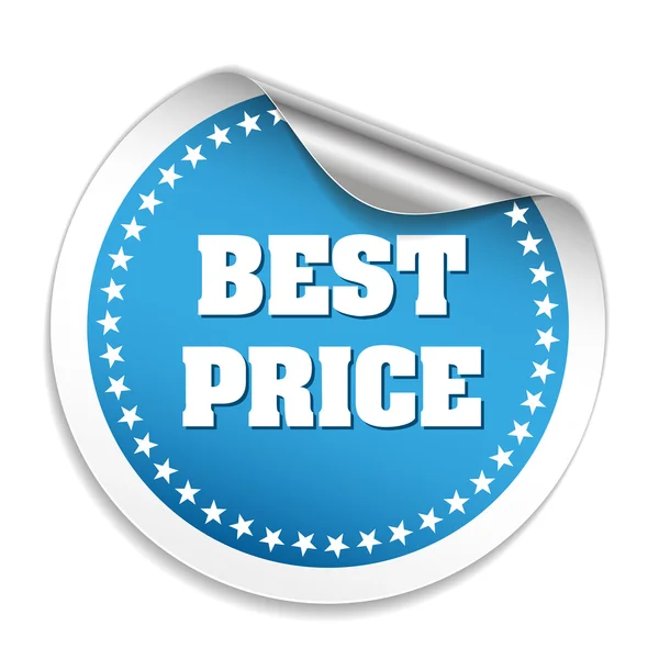 Blue Round Best Price Sticker — Stock Vector