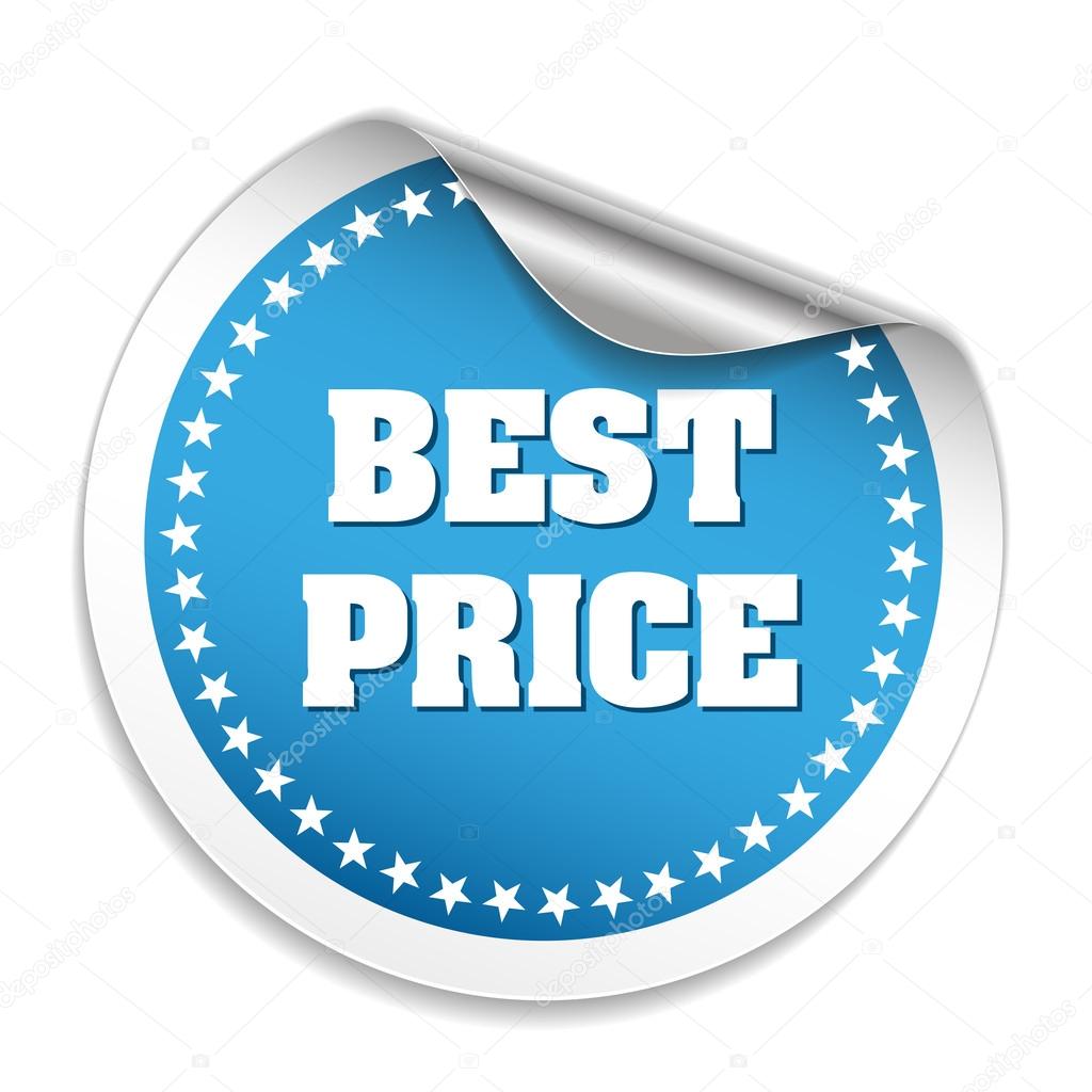 Blue Round Best Price Sticker