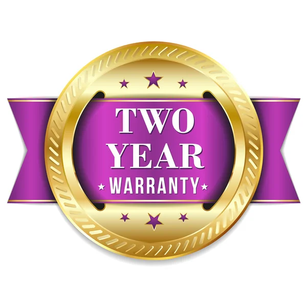 Two year warranty badge — Stock Vector