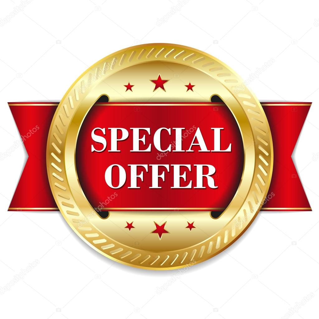 Special offer badge  with ribbon