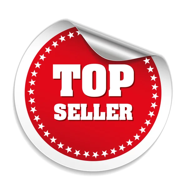 Top seller sticker with chrome peel — Stock Vector