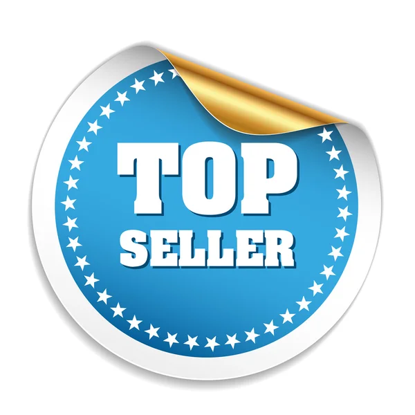 Autocollant Top seller avec écorce d'or — Image vectorielle