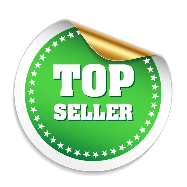 Autocollant Top seller avec écorce d'or — Image vectorielle