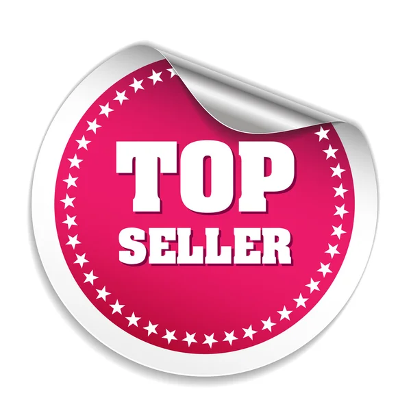 Top seller sticker with chrome peel — Stock Vector