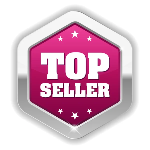 Pulsante top seller — Vettoriale Stock