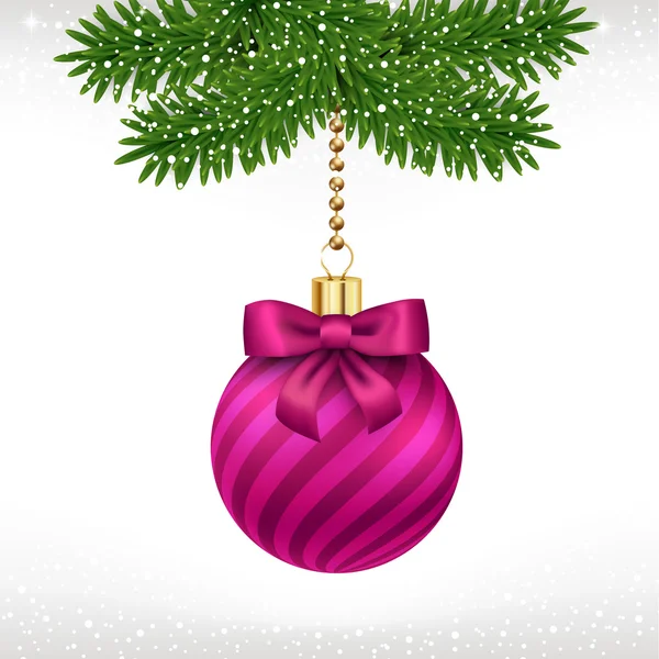 枞树上的圣诞球 — 图库矢量图片