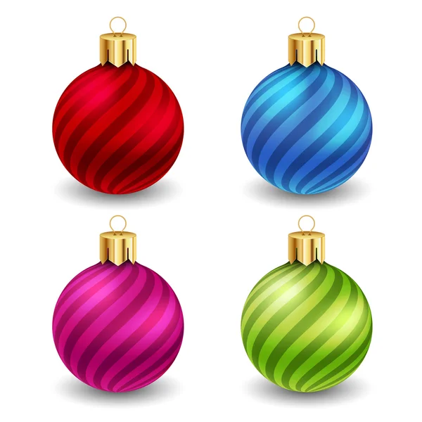 Bolas de Navidad con rayas — Archivo Imágenes Vectoriales