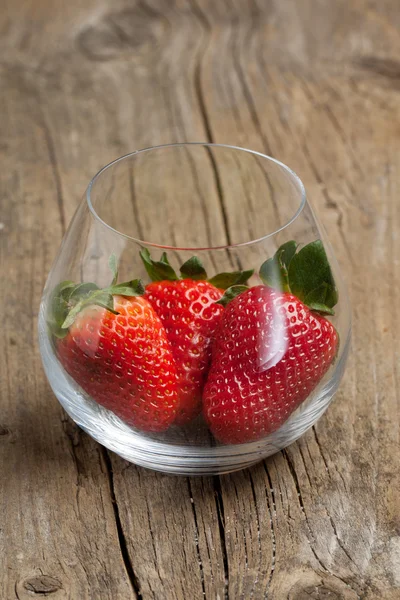 Fresas en vidrio — Foto de Stock