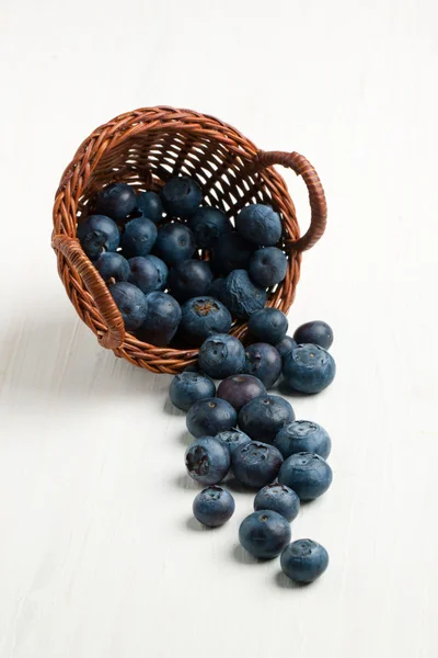 Basket with fresh blueberry — Stock Photo, Image