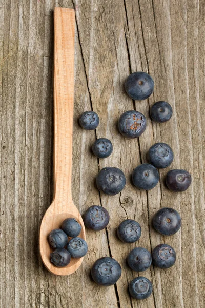 勺子与新鲜蓝莓 — 图库照片