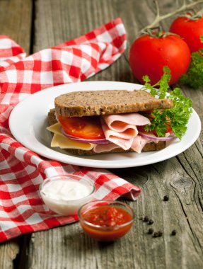 soslar ile taze sandviç