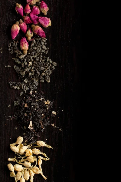 Background with dry tea variation — Stock Photo, Image