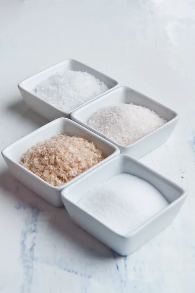 Quatro tipos de sal — Fotografia de Stock
