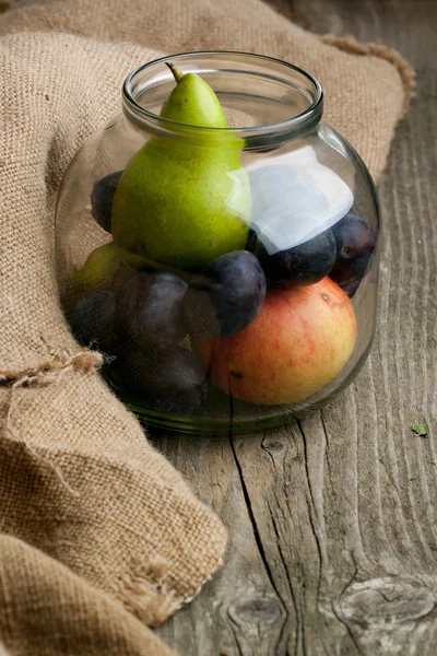 Fruits in jar — Stock Photo, Image