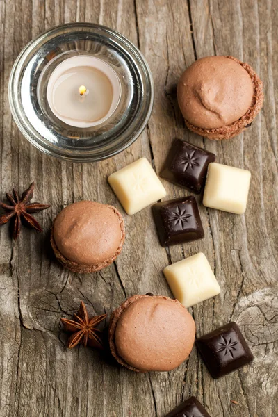 チョコレートのマカロン — ストック写真