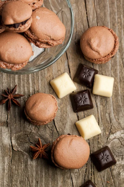 Chocolate macarons — Stock Photo, Image