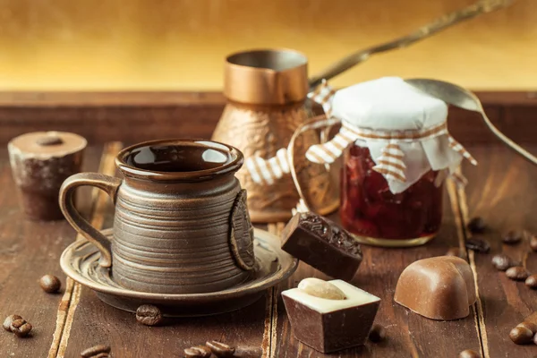 Kaffe och choklad — Stockfoto