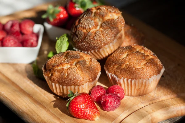 Muffins mit Beeren — Stockfoto