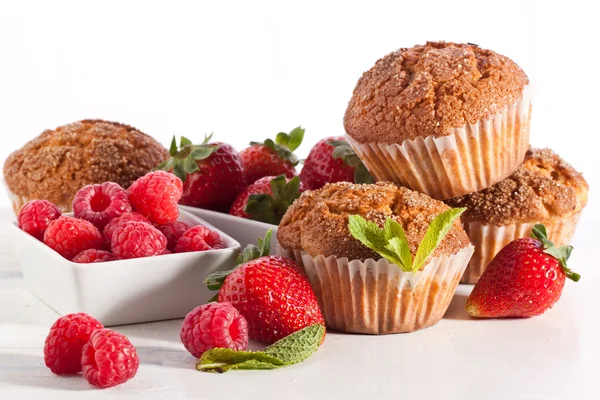 Muffins with berries — Stock Photo, Image