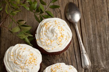 krem şanti ile cupcakes