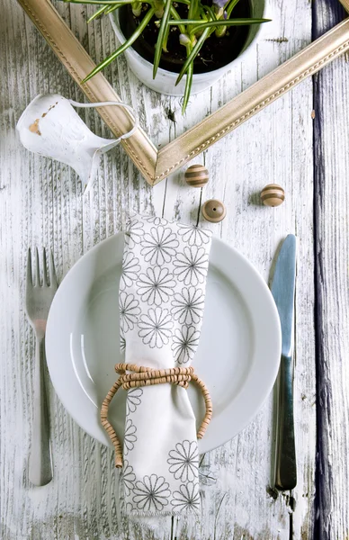 Rustic table setting — Stock Photo, Image