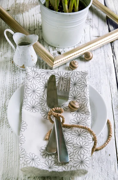 Rustic table setting — Stock Photo, Image