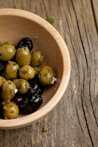 Bowl with olives — Stock Photo, Image