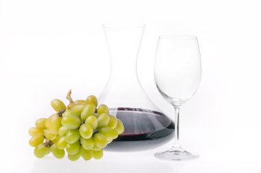 Kırmızı şarap ve üzüm.