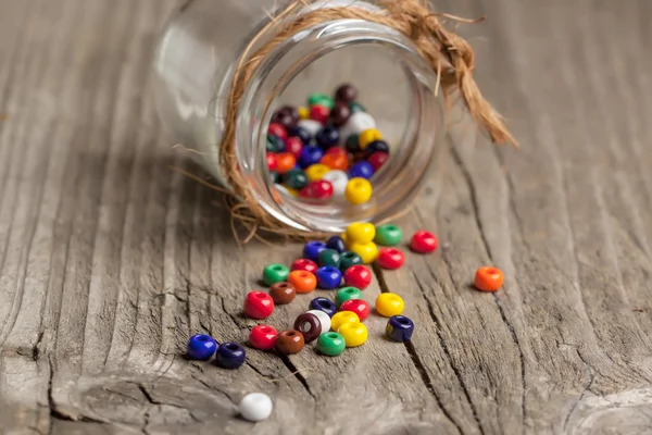 Färgstarka glas pärlor närbild — Stockfoto