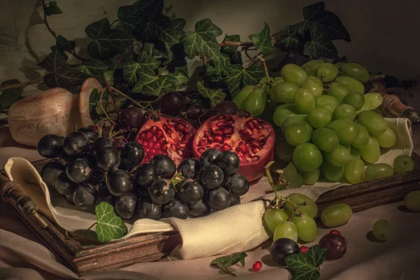 빈티지 쟁반에 과일 — 스톡 사진