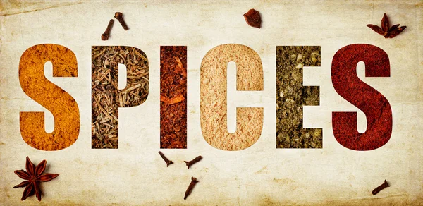 The word spices — Stock Photo, Image